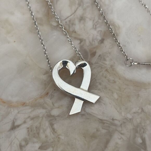 Tiffany & Co. Paloma Picasso Loving Heart Necklace Sterling Silver - Picture 2 of 7